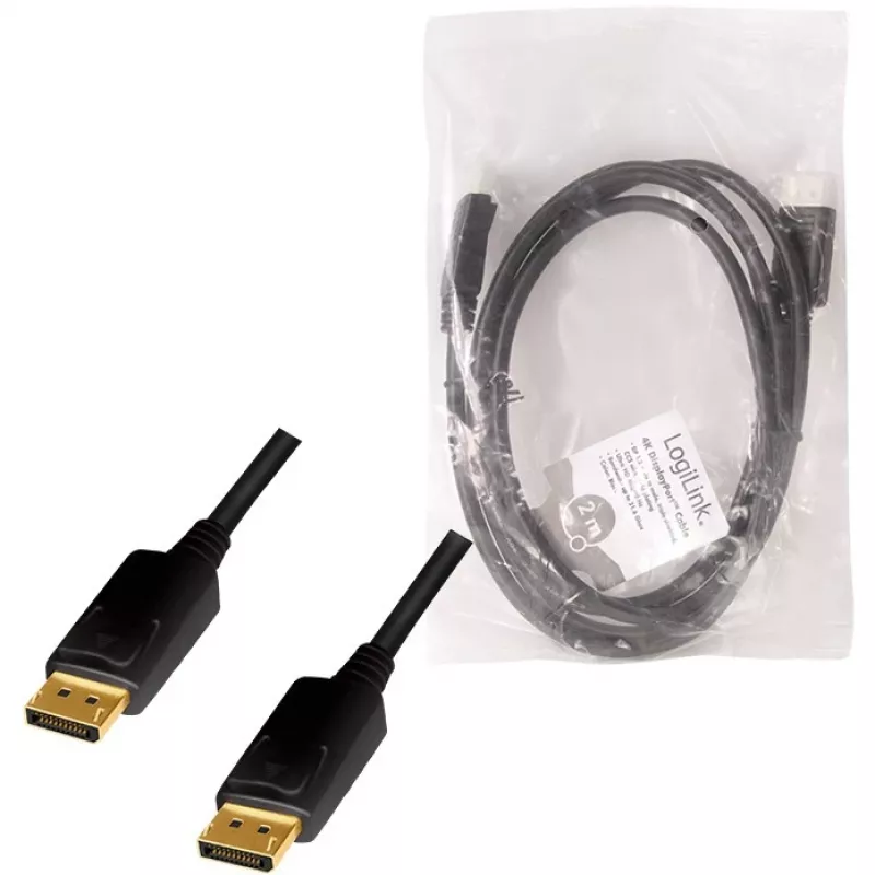 DisplayPort kabelis LogiLink CD0101 2 m, melns