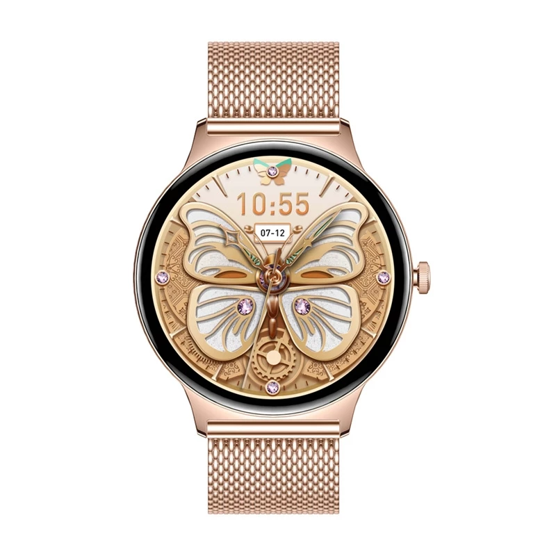 Smartwatch Colmi V89 Stainless Steel Gold ar Bluetooth un sirdsdarbības monitoru