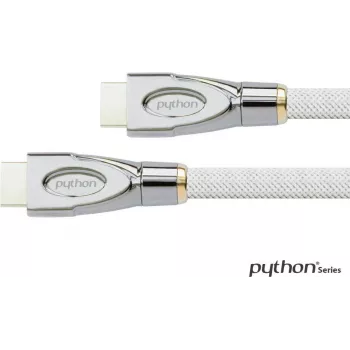 Anschlusskabel High-Speed-HDMI® mit Ethernet 4K2K / UHD, AKTIV, 24K vergoldete Kontakte, OFC, Nylongeflecht weiß, 20m, PYTHON® Series (GC-M0168)