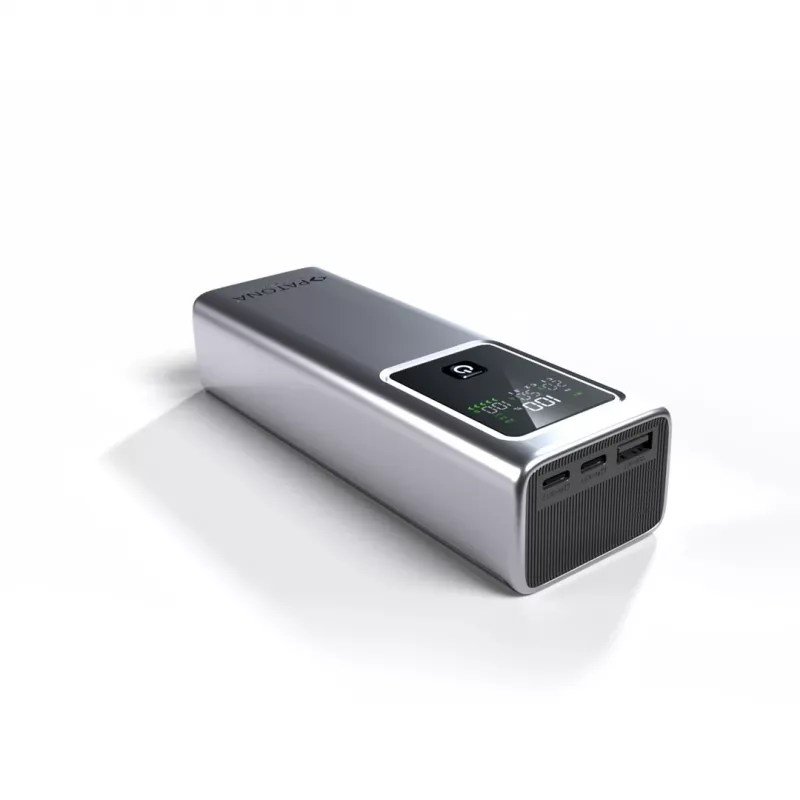 PATONA Platinum Powerbank Luxury One PD100 | 20000mAh | PD 100W | USB-C + USB-A Sudrabs, Melns