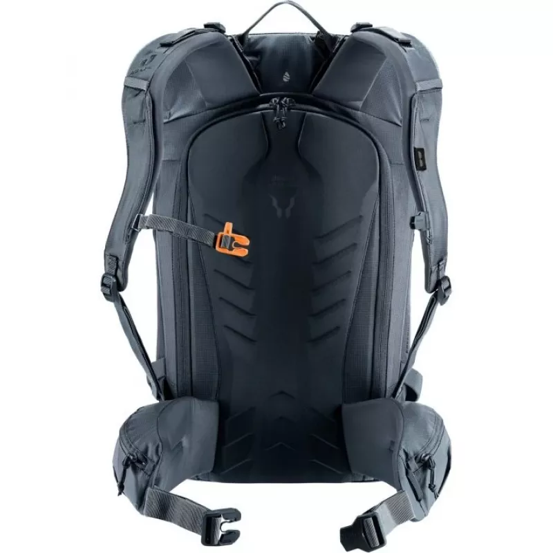 Mugursoma DEUTER Freerider Pro 34+ — tehniska freeride slēpošanas tūrisma mugursoma, 34 L, melna, ķiveres turētājs, gurnu josta