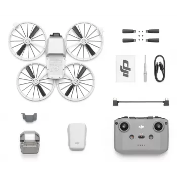 Drons DJI Flip ar 4 rotoriem, 48 MP kameru, 3840×2160 video, 3110 mAh akumulatoru, melnā/baltā krāsā