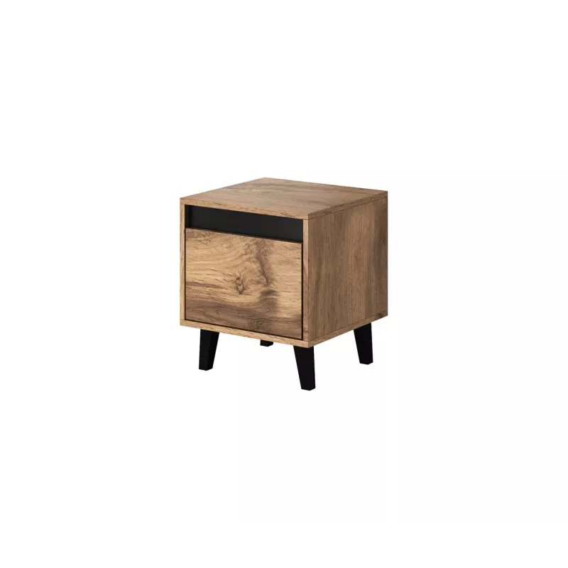 Naktsgaldiņa gultas mēbeles NORD, komplektā 2, 40×38×45 cm, ozola votāns/antracīts, 1 atvilktne, 16 mm rāmis