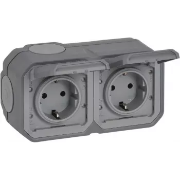 Legrand Plexo jauna APWG Schuko 069742L kontaktligzda 2-virzienu pelēka IP 44 5 (069742L)