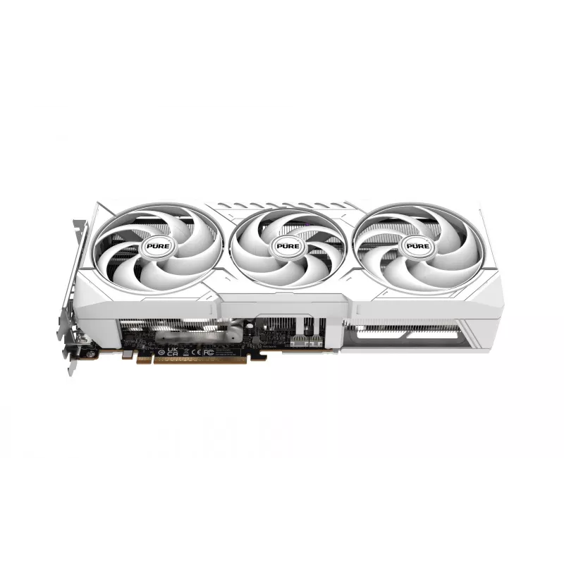 Grafikas karte Sapphire Radeon RX 9070 XT — 16 GB GDDR6, PCIe 5.0, 256-bit, 320 mm, 3 slotu, balta