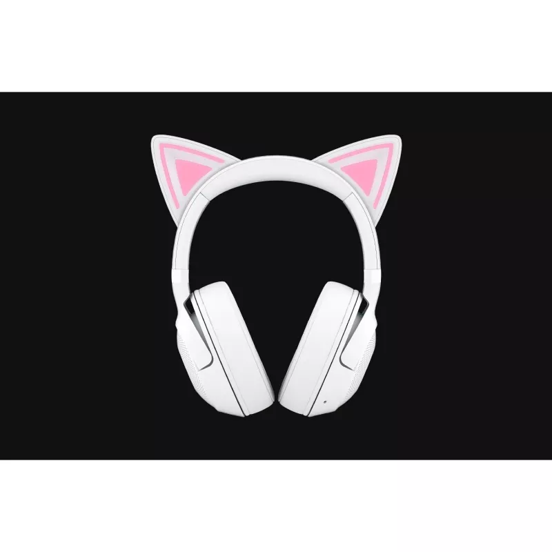 Bezvadu spēļu austiņas Razer Kraken Kitty V2 BT balta ar Bluetooth, THX telpisko audio, RGB apgaismojumu
