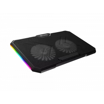 FURY GUNBAI G3 Laptop dzesēšanas paliktnis 14.1–17.3 collām ar 2 ventilatoriem, RGB apgaismojumu, 2× USB