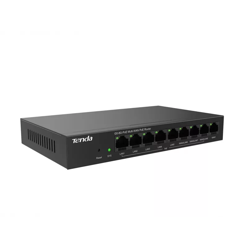 Vadu maršrutētājs Tenda G0-8G-PoE Gigabit Ethernet melns