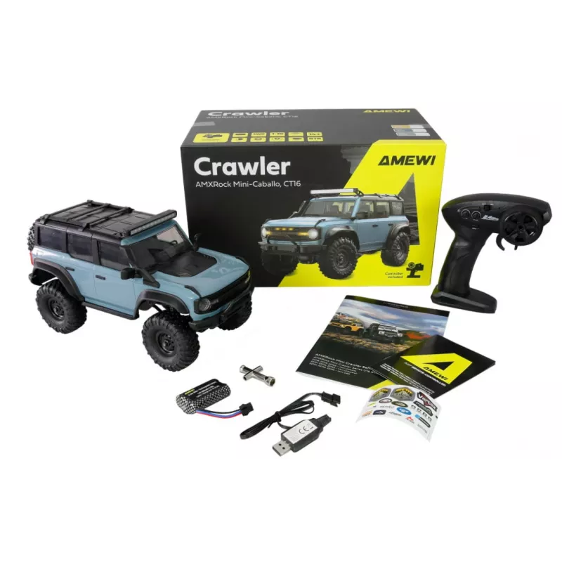 Amewi RC kāpurķēžu modelis Mini-Cabalo AMXRock 4WD 1:16 RTR — mērogs 1:16, 4WD, gatavs braukšanai