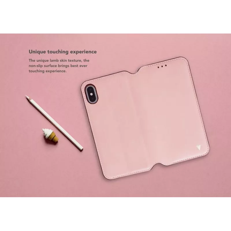Folio maciņš VixFox iPhone 7/8 — rozā, folio stila aizsargvāciņš