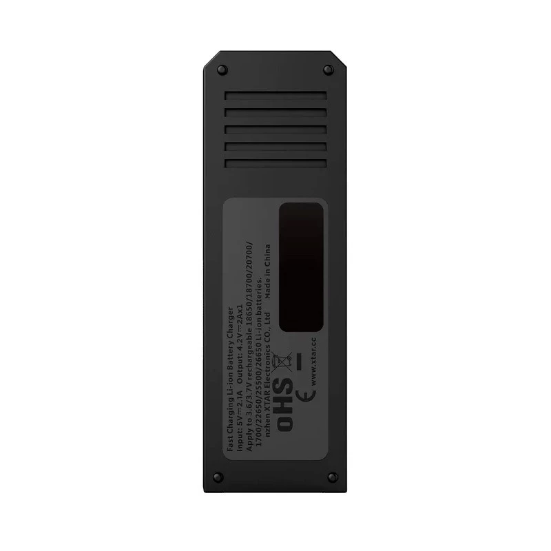 Bateriju lādētājs XTAR SC1 vienas vietas USB‑C Li‑ion 18650 elementiem, 1 nodalījums, melns
