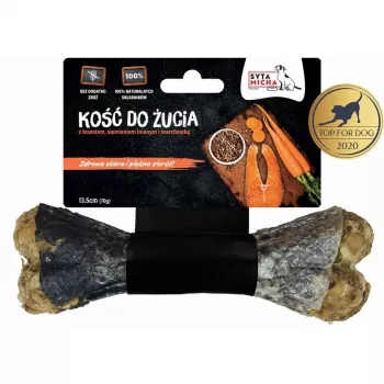 Zobu kopšanas košļājamais kauliņš SYTA MICHA 13,5 cm — zivs (lasis) funkcionāls kārums pieaugušiem suņiem, proteīns 90%, tauki 2,8%