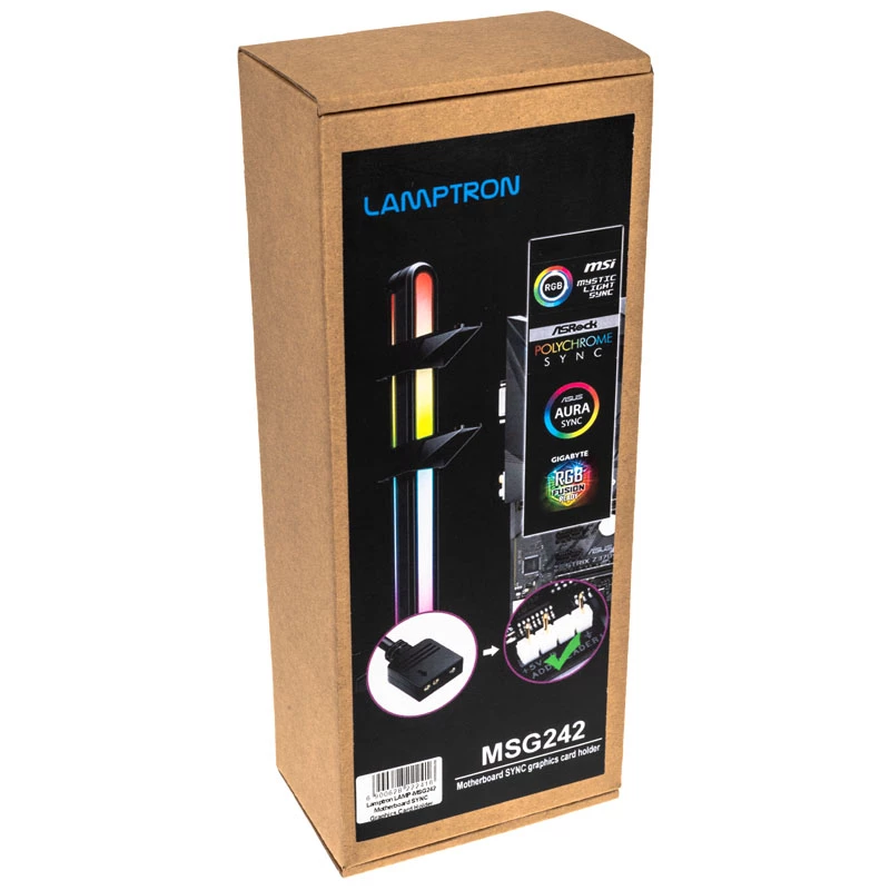 GPU atbalsta kronšteins Lamptron GPU Halter ARGB — melns