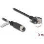 Tīkla kabelis DeLOCK M12 kabelis A-kodēts 8 kontaktu sievišķais uz RJ45 spraudni Cat.5e 3 m melns