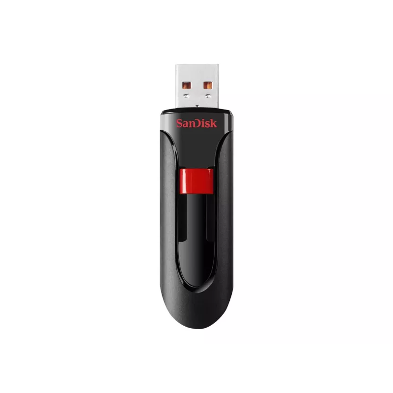USB zibatmiņa SANDISK Cruzer Glide 32 GB USB Type-A 2.0, bīdāms dizains, paroles aizsardzība, melns/sarkans