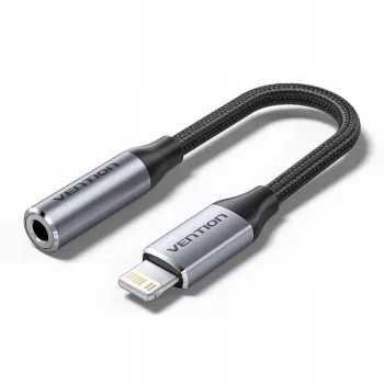 Audio adapter Vention Lightning uz 3,5 mm BMBHA, vadu Lightning uz 3,5 mm adapteris ar 0,1 m kabeli, pelēks