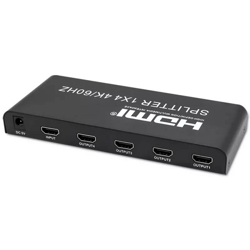 Qoltec 51799 Aktīvais HDMI sadalītājs 4 x HDMI 4K x 2K | 6Gb/s | 60Hz