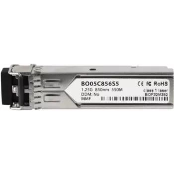 BlueOptics SFP raidītājs-uztvērējs, LC dupleksais, 1000BASE-SX, daudzmodu šķiedra, 850 nm, 550 metri, 0°C/+70°C, DD