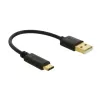 DeLOCK USB uzlādes kabelis Type-A uz USB Type-C 15 cm melns