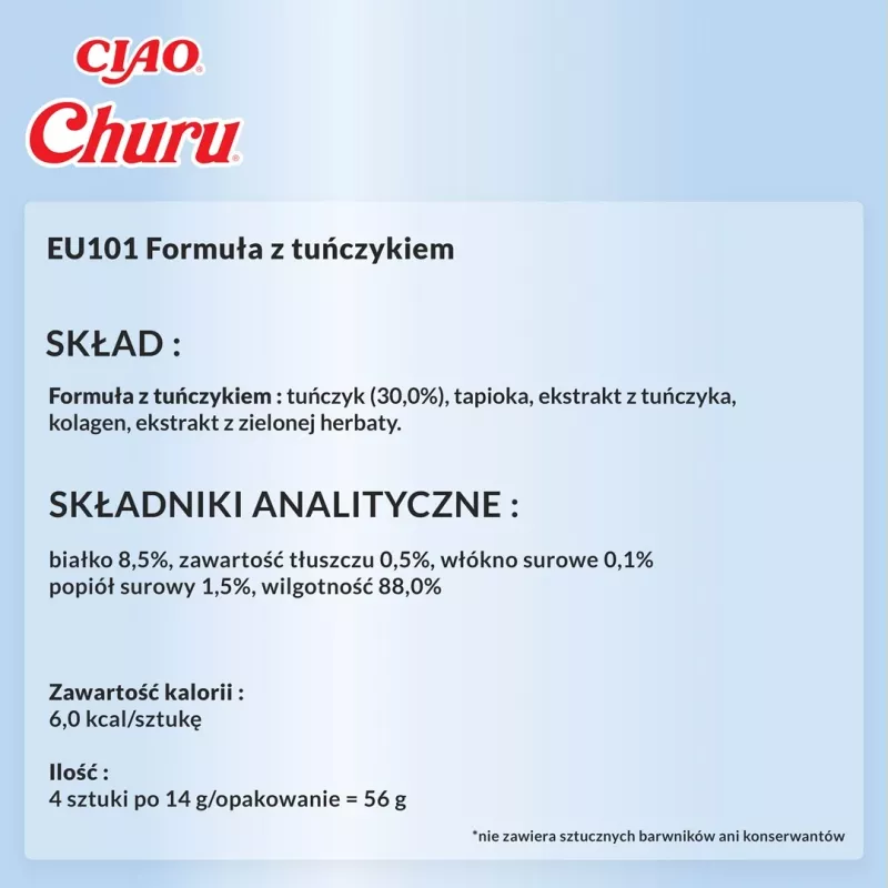 INABA Churu Tunča recepte - kaķu našķi - 4x14 g