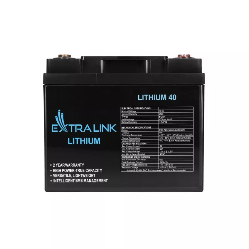 Extralink Akumulators LiFePO4 40AH 12.8V BMS Baterija 40000 mAh