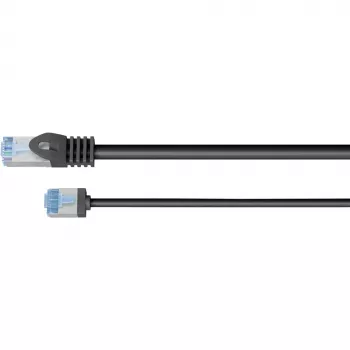 Goobay Ultra-Flexible CAT 6A komutācijas kabelis plāns U/FTP Melns - extra-short plug (74318)