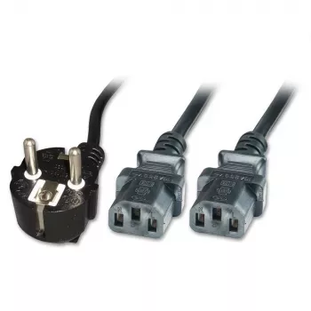 Microconnect PE011318 strāvas kabelis melns 1,8 m Strāvas spraudnis tips F 2 x C13 savienotājs