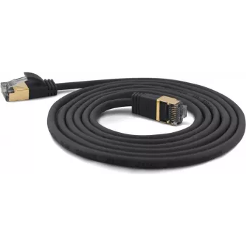 Wantec īpaši plāns Cat.7 neapstrādāts kabelis SSTP komutācijas kabelis - 25 m - Cat.7 neapstrādāts kabelis - S/FTP (S-STP) - RJ-45 - RJ-45 - melns (7210)