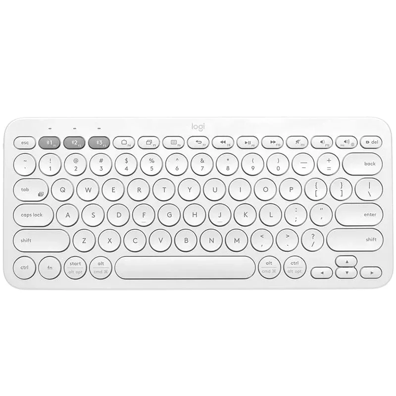 Logitech Multi-Device K380 - tastatūra - bezvadu - Bluetooth 3.0 - vācu - baltā krāsā