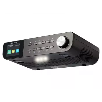 Pārnēsājama virtuves FM/DAB+ radio BLOW RK1 — kompakts, melns, darbināms no tīkla vai baterijām