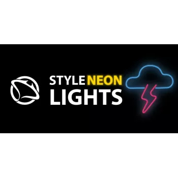 Neona gaisma MANTA SNL71BL mākonis ar zibeni zili‑rozā – dekoratīva LED neona izkārtne