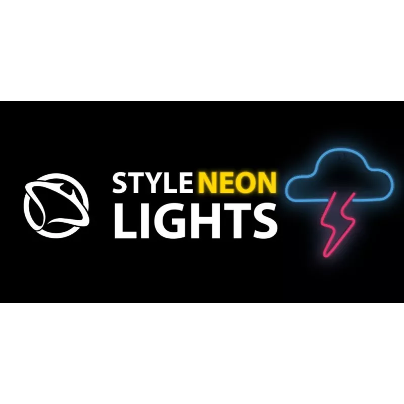 Neona gaisma MANTA SNL71BL mākonis ar zibeni zili‑rozā – dekoratīva LED neona izkārtne