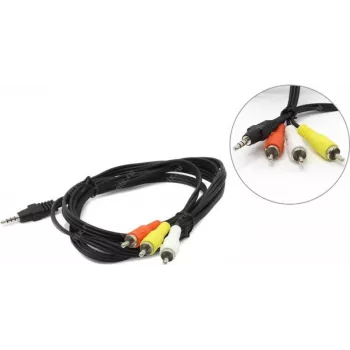 Audio kabelis Gembird 3,5 mm līdz 3×RCA, 2 m, melns (CCA-4P2R-2M)