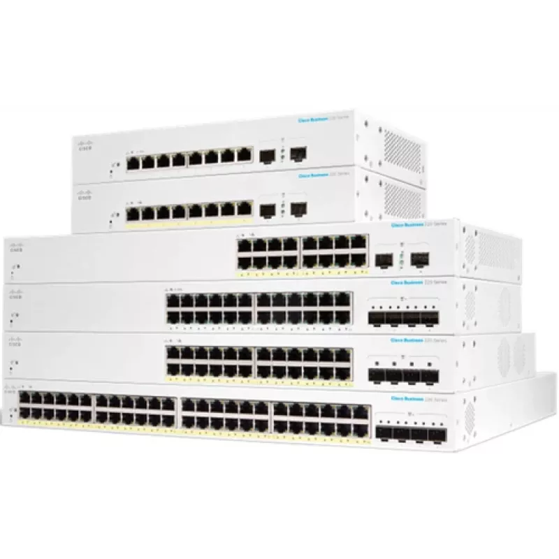 Cisco Business 220 Series CBS220-48P-4G - Slēdzis - Viedais - 48 x 10/100/1000 (PoE+) + 4 x Gigabit SFP (augšupsaite) - uzstādāms statīvā - PoE+ (382 W)