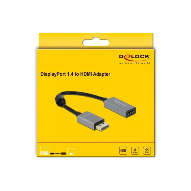 Aktīvs DisplayPort 1.4 uz HDMI adapteris DeLOCK 66436