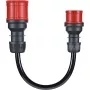 Adapteris Gemini flex 22 kW CEE sarkanam trīsfāzu strāvai 32A > CEE sarkans 16A melns 30cm