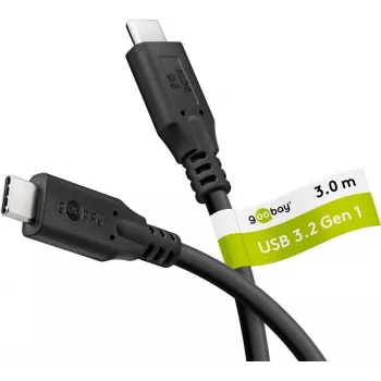 Goobay USB-C kabelis USB 3.2 60 W 5 Gbit/s Power Delivery 3 m - -Spraudnis> (74729)