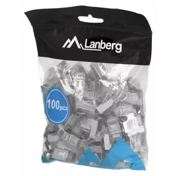 LANBERG RJ-45 vadu savienotājs PLS-5000EZ, Cat5e, F/UTP (FTP), pelēks, 100 gab.