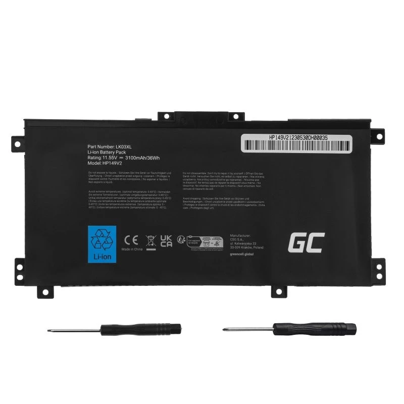 Baterija zaļa Cell HP149V2 priekš HP Envy x360 15-BP 17-AE
