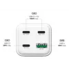 MediaRange MRMA124 mobilās ierīces lādētājs 100W AC, 3x USB-C, 100–240V ieeja, 1,5 m kabelis, Balts