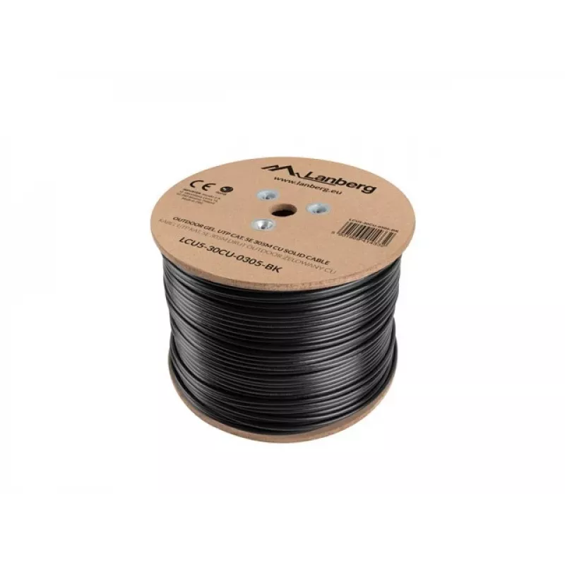 Lanberg LCU5-30CU-0305-BK tīkla kabelis 305 m Cat5e U/UTP (UTP) melns (LCU5-30CU-0305-BK)