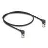 tīkla kabelis DeLOCK RJ45 Cat.6A S/FTP plāns 90° Upwards 0.5m Melns