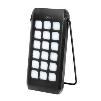 Logilink - Saules enerģijas banka - lukturis - Li-Pol - 10000 mAh - 18 W - 3 A - PD 2.0, QC 3.0, Īpaši ātra uzlāde - 2 izejas porti (USB Type A, 24 kontaktu USB-C) - ar kabeli: USB (PA027