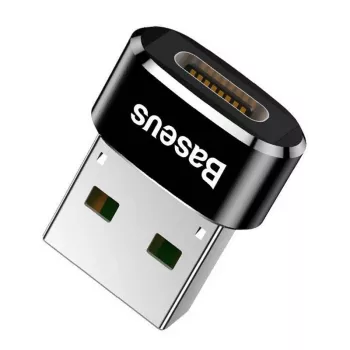 Baseus USB vīriešu savienotājs uz Type-C sieviešu adaptera pārveidotājs melns