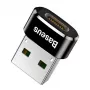 Baseus USB vīriešu savienotājs uz Type-C sieviešu adaptera pārveidotājs melns