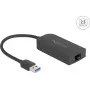 DeLOCK 66045 Kabeļu adapteris USB 5 Gbps Type-A 2,5 Gigabit LAN RJ45 Melns