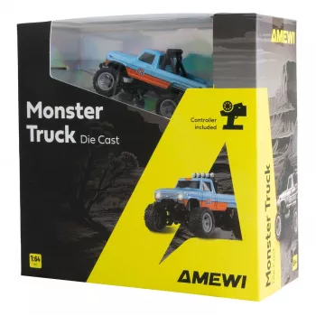 Radio vadāms Amewi Monster Truck DieCast 1:64 RTR, zili oranžs