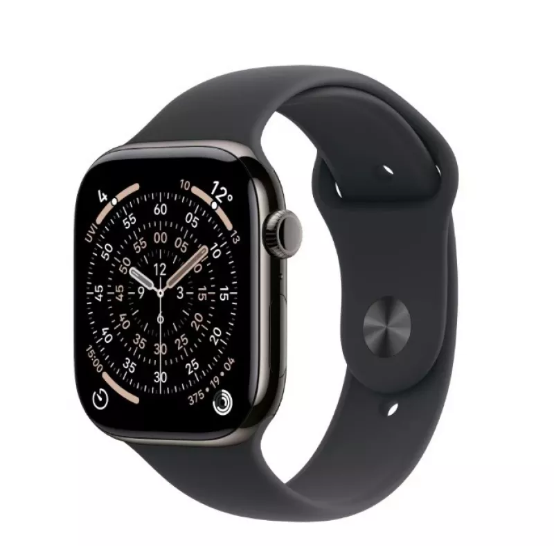 Viedpulkstenis Apple Watch Series 11 GPS + Cellular 42mm Slate Titanium korpuss Black Sport siksniņa M/L