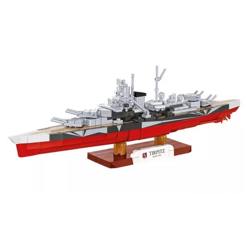 Konstruktors Cobi kaujas kuģis Tirpitz modelis ar 593 detaļām, mēroga un displeja funkcijas