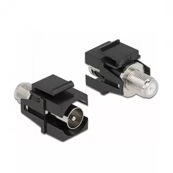 Keystone modulis IEC vīrišķais uz F sievišķo melns DeLOCK 86856